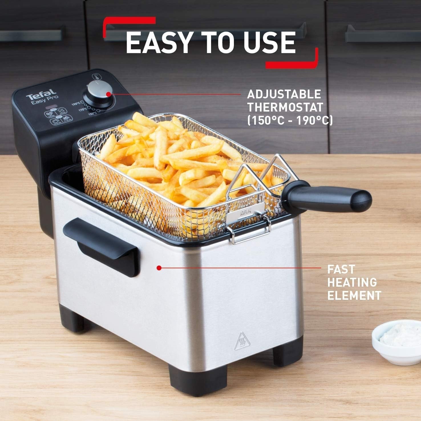 3L Deep Fat Fryer 2100W Stainless Steel Cool Zone Adjustable Temp