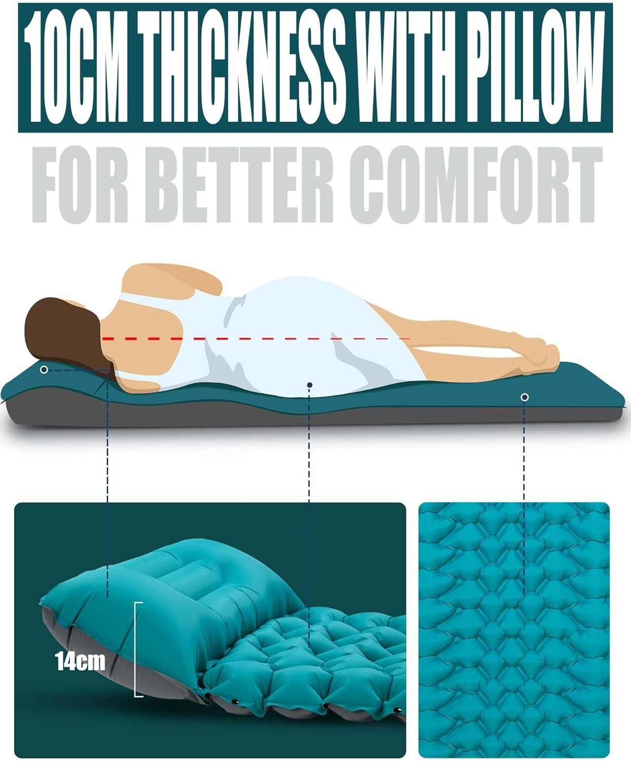 Self-Inflating Camping Mattress 10CM Thick Portable Outdoor Bed