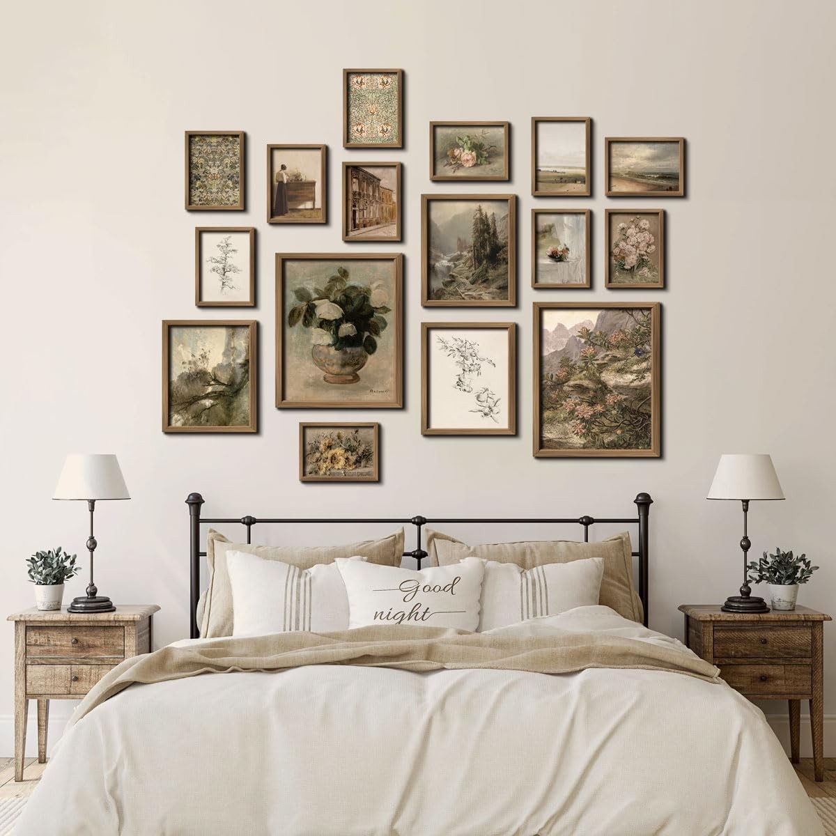 16pc Vintage Farmhouse Wall Art Set Rustic Gallery Prints 11x14