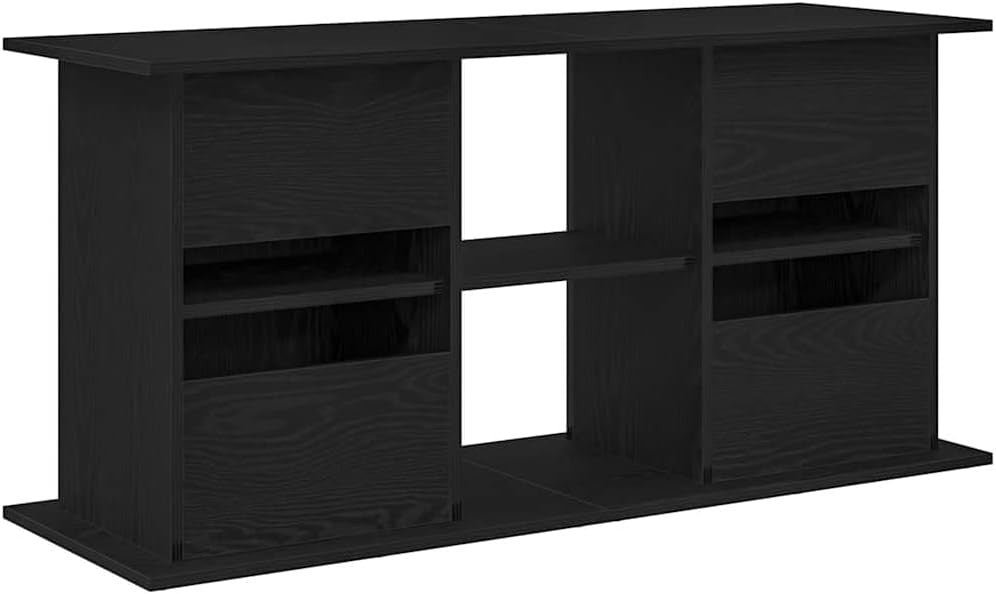 Large Black Fish Tank Stand 121x41x58cm with Storage, Modern Cabinet