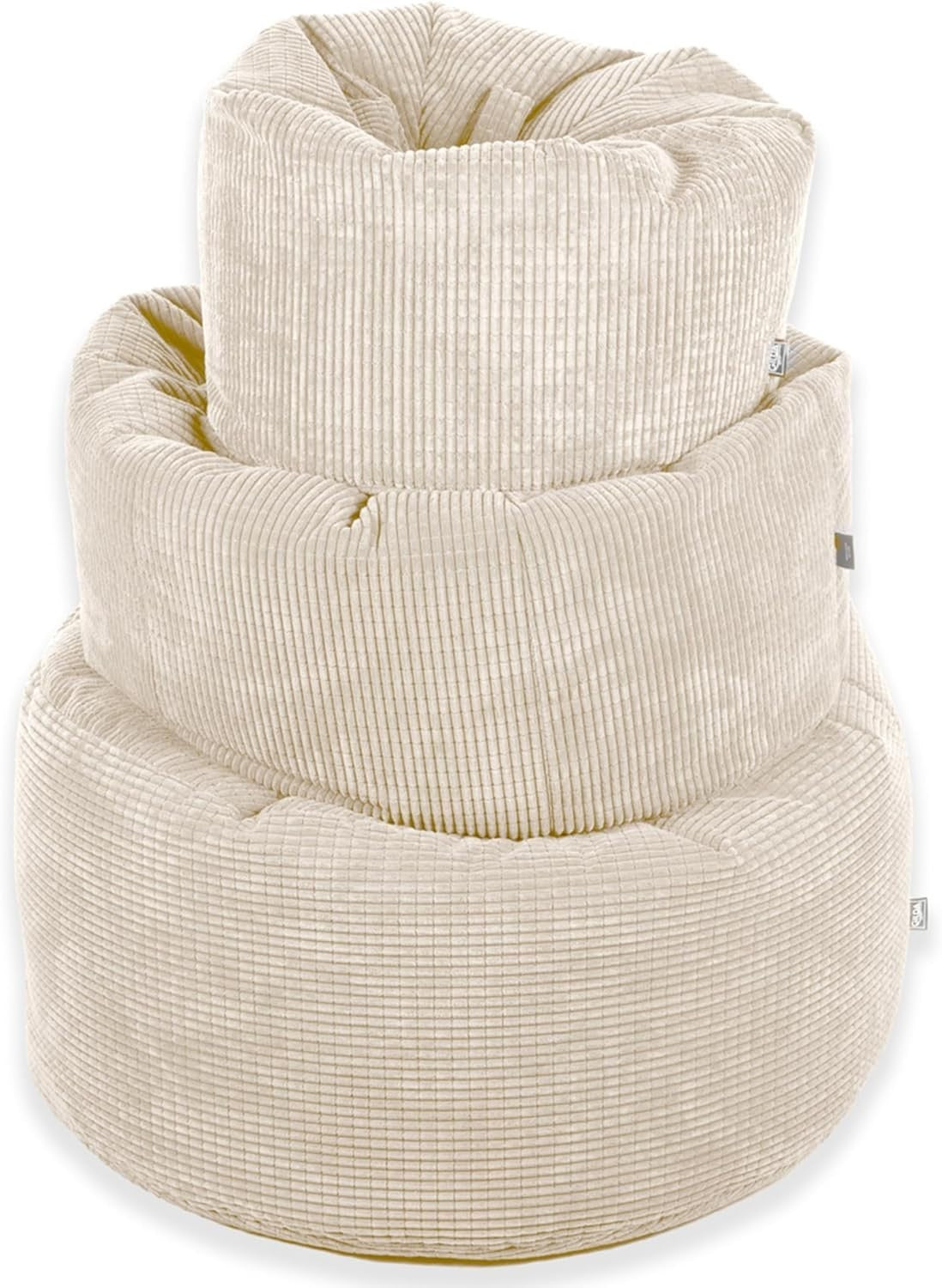 Cream Corduroy Giant Bean Bag Chair Adult Teen Soft Lounge Seat