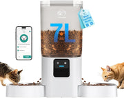 Automatic Cat Feeder 2 Cats WiFi App Control 7L Dual Bowl Alexa Feed