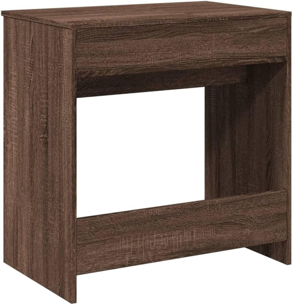 Modern Brown Oak Dressing Table Vanity Makeup Desk Mirror Storage Drawer