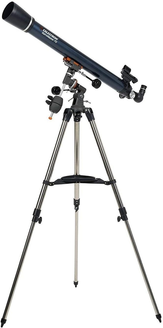 70mm Refractor Telescope with EQ Mount, Eyepieces & Starry Night Software, Blue