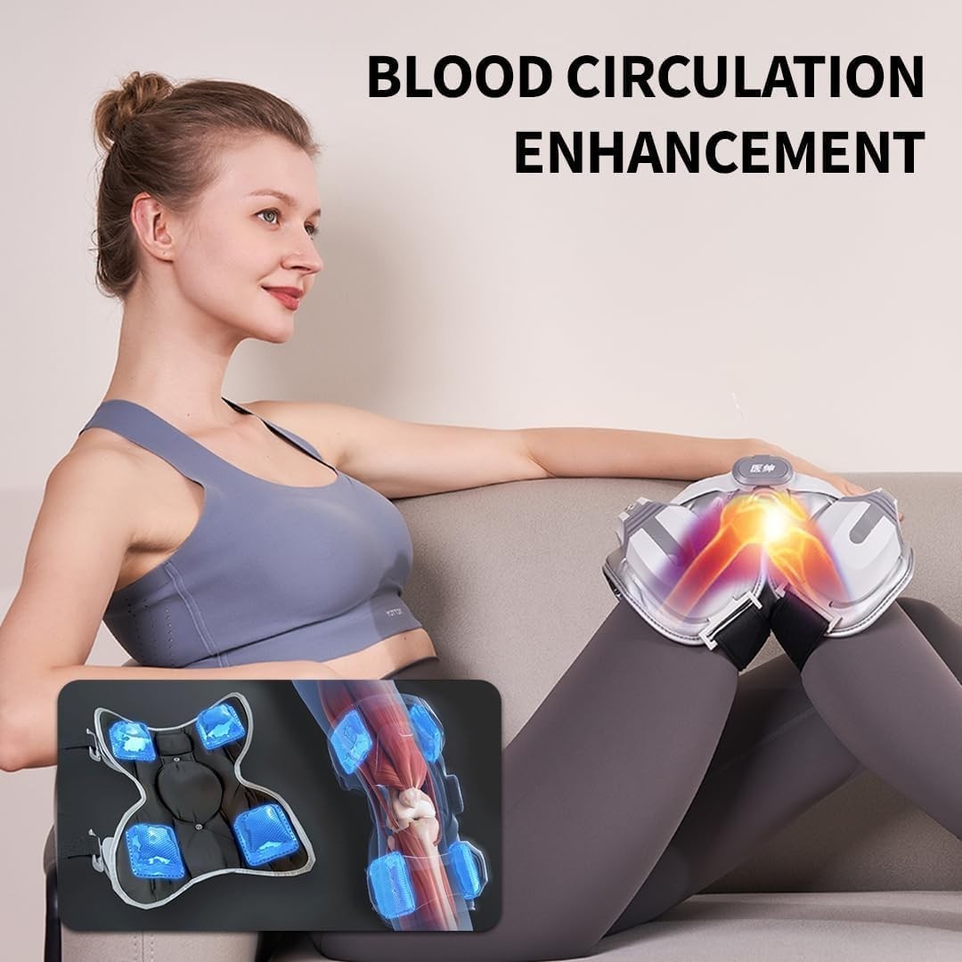 Heated Knee Massager Infrared Vibration Brace for Arthritis & Joint Pain