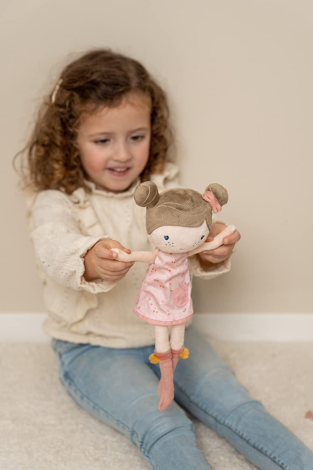 35cm Soft Rag Doll Pink Plush Cuddly Toy Gift Boxed Baby Kids Nursery Present