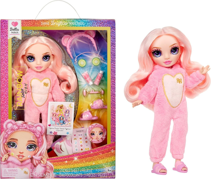Pink PJ Party Doll 22cm Poseable Sleepwear Slippers Spa Set