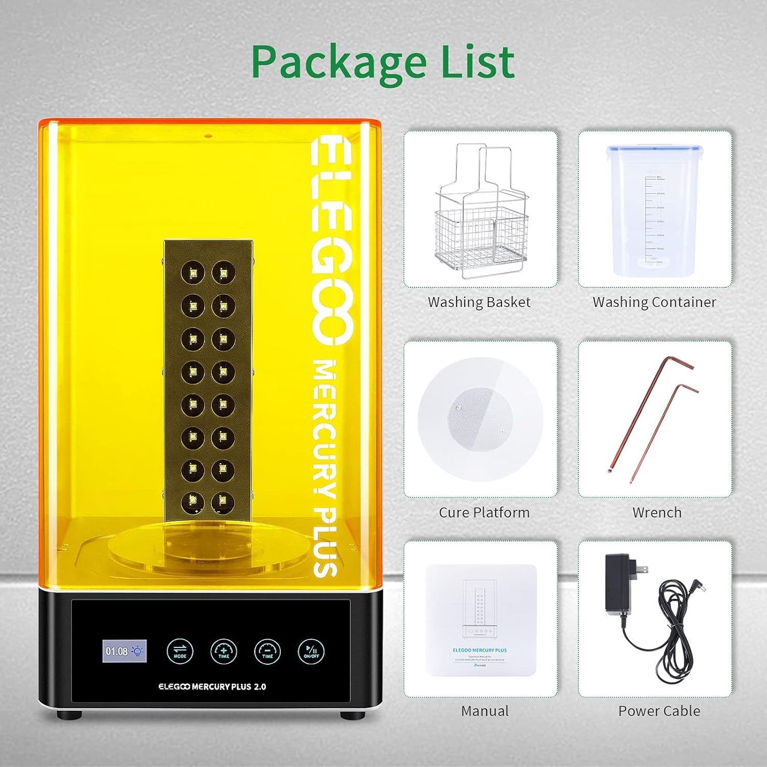 Resin 3D Printer Wash & Cure Station UV Curing LCD SLA Models