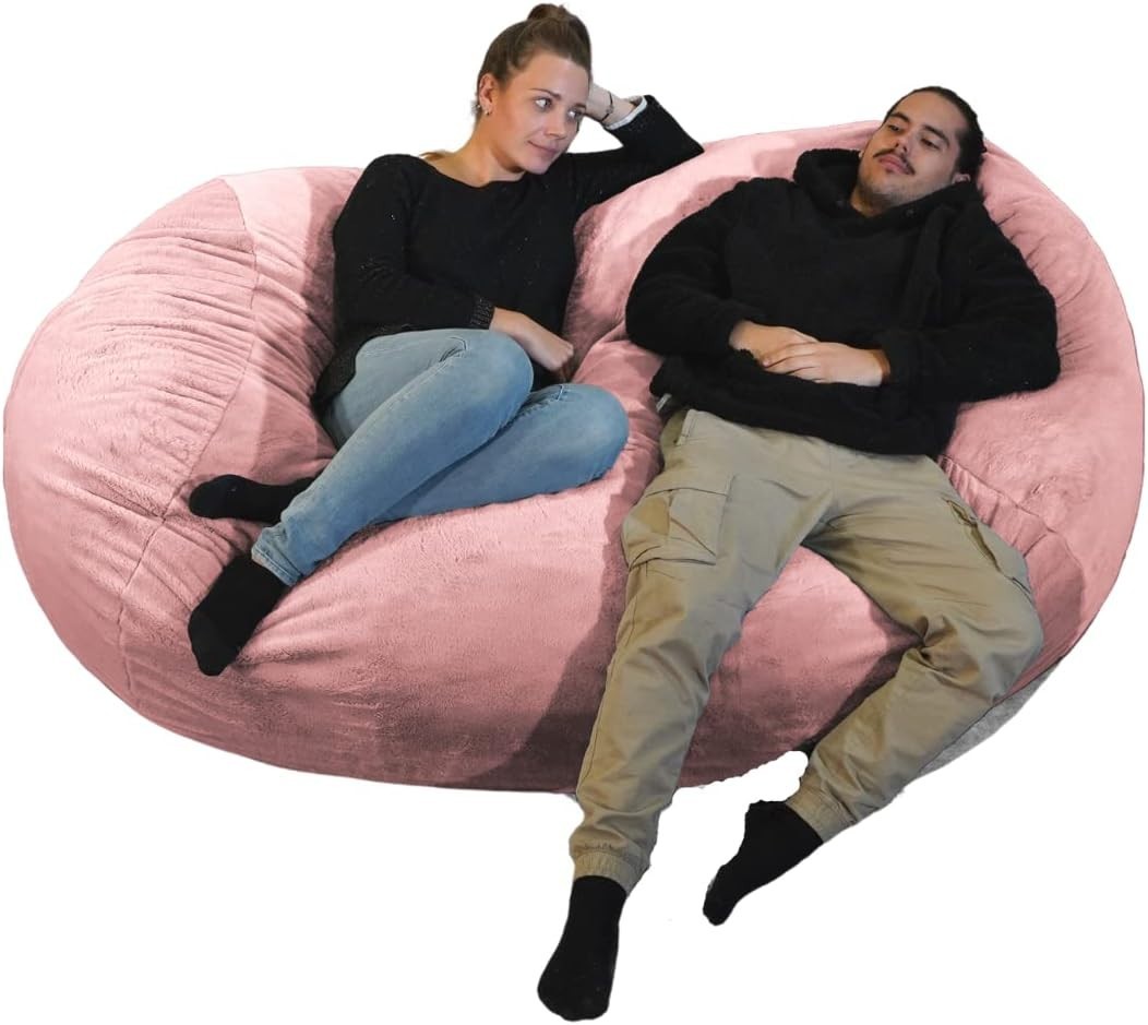 Pink Giant Memory Foam Bean Bag Chair for Adults Kids Lounge Sofa Bed
