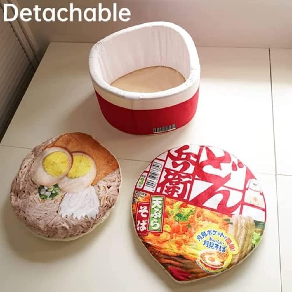 Instant Noodle Cat House Bed Soft Detachable Pet Nest Sofa Red L