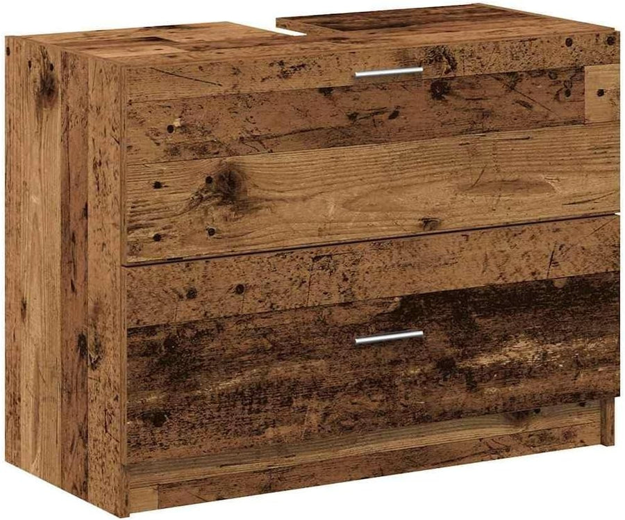 Rustic Bathroom Sink Cabinet 78x37x59cm Wooden Under Sink Storage Unit
