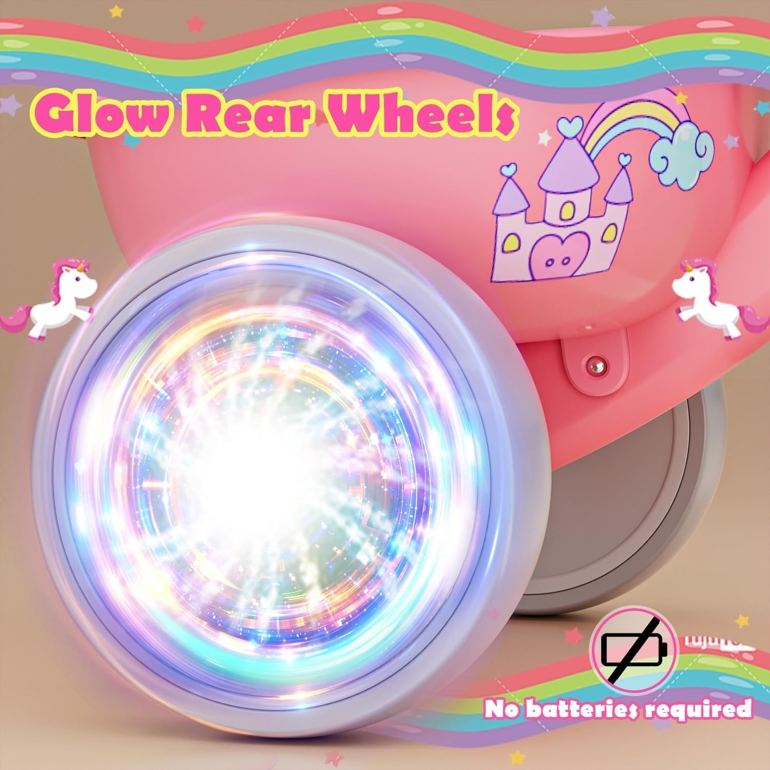 Unicorn Tricycle LED Light Wheels Kids Balance Bike Girls Age 2-5 Years