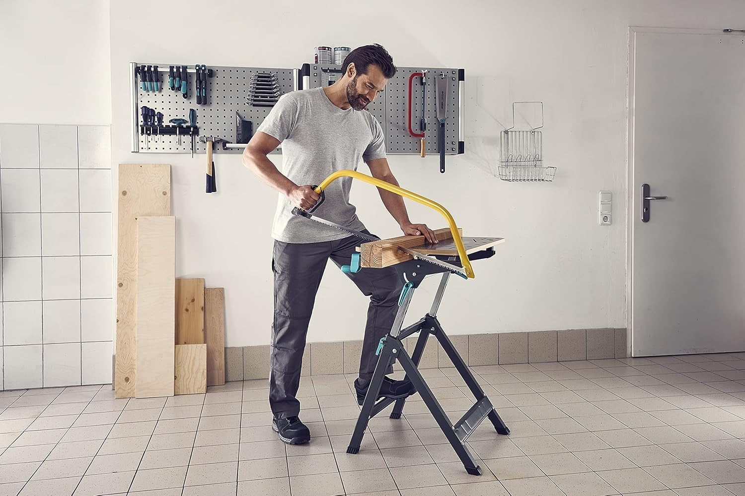 Height Adjustable Clamping & Machine Table 125kg Load Swivel Top Foldable