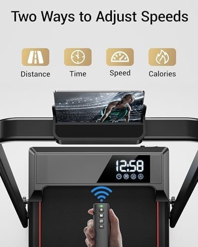 3-in-1 Folding Treadmill 12kmh Walking Pad Incline Quiet Motor 140kg Home Office