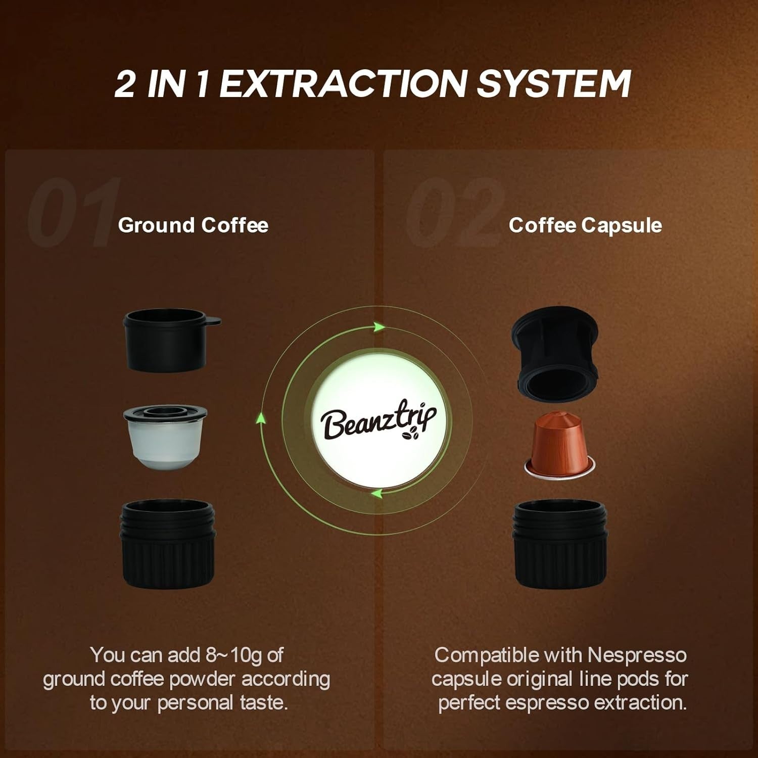 20-Bar Portable Espresso Maker USB-C | Self-Heating Travel Coffee Machine