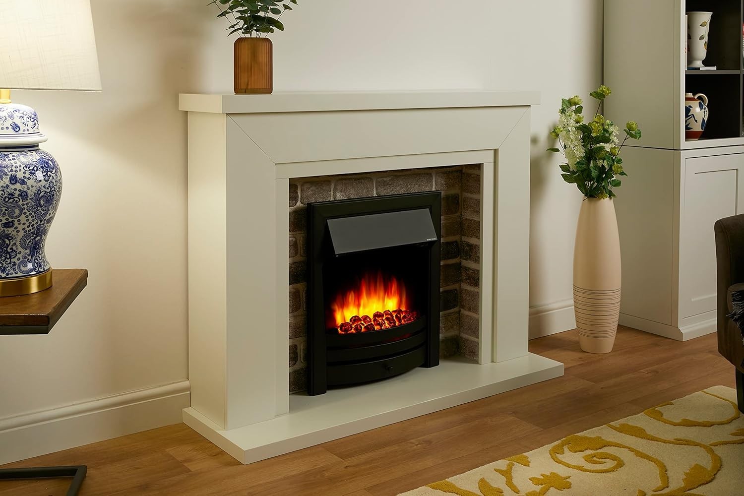 Programmable 48" Electric Fireplace, Remote Control, 2kW Heat Output