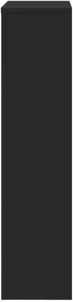 Black Radiator Cover Cabinet | Modern MDF Slatted Heater Shelf | 78x20x82cm
