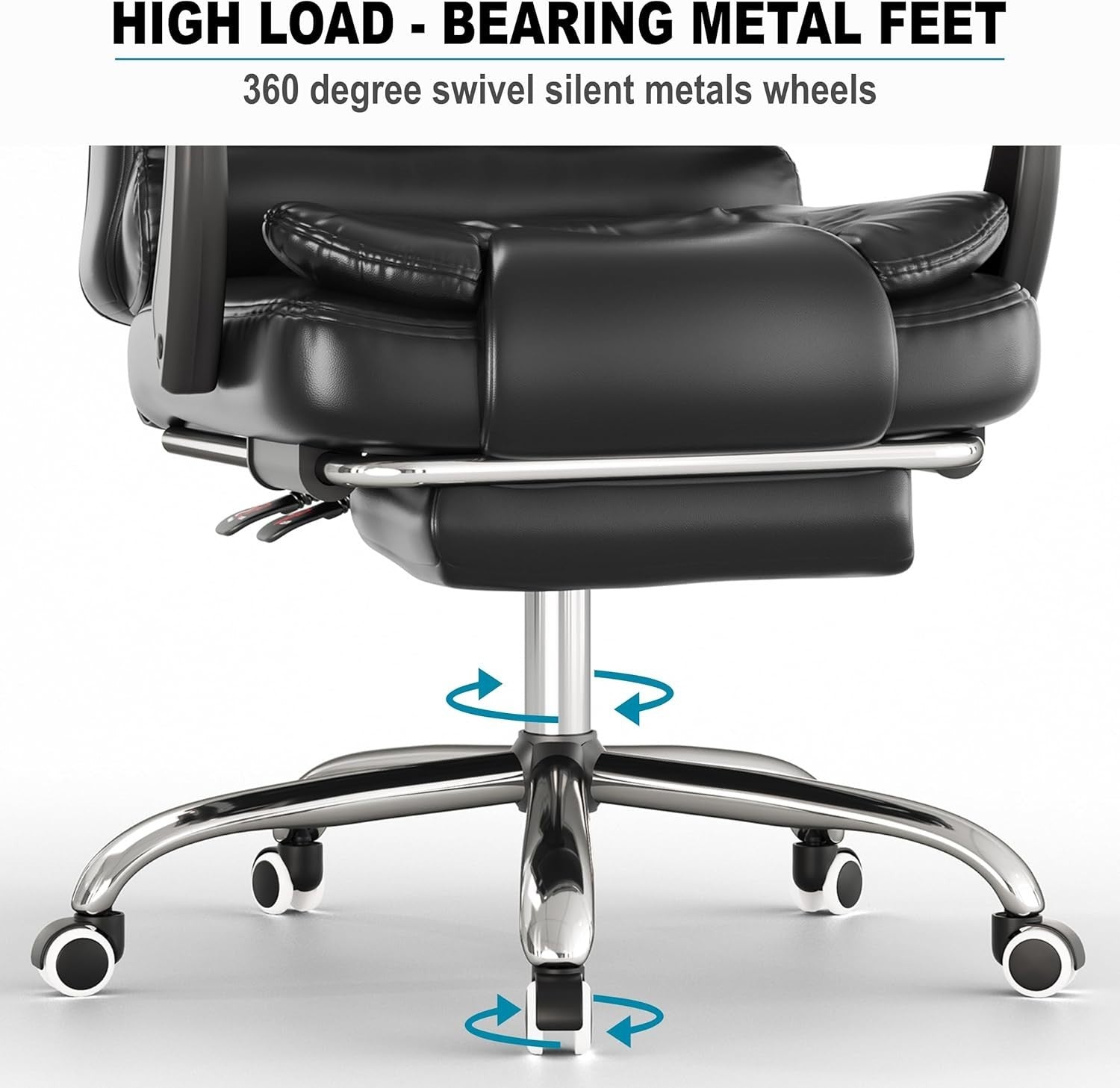 Executive High Back Office Chair PU Leather Recliner w/ Footrest Rocking Swivel