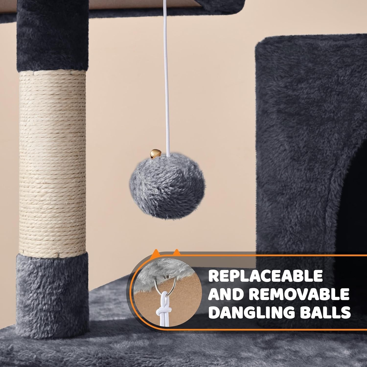 Large Cat Tree Tower 150cm Scratching Post Condo Hammock Play Centre