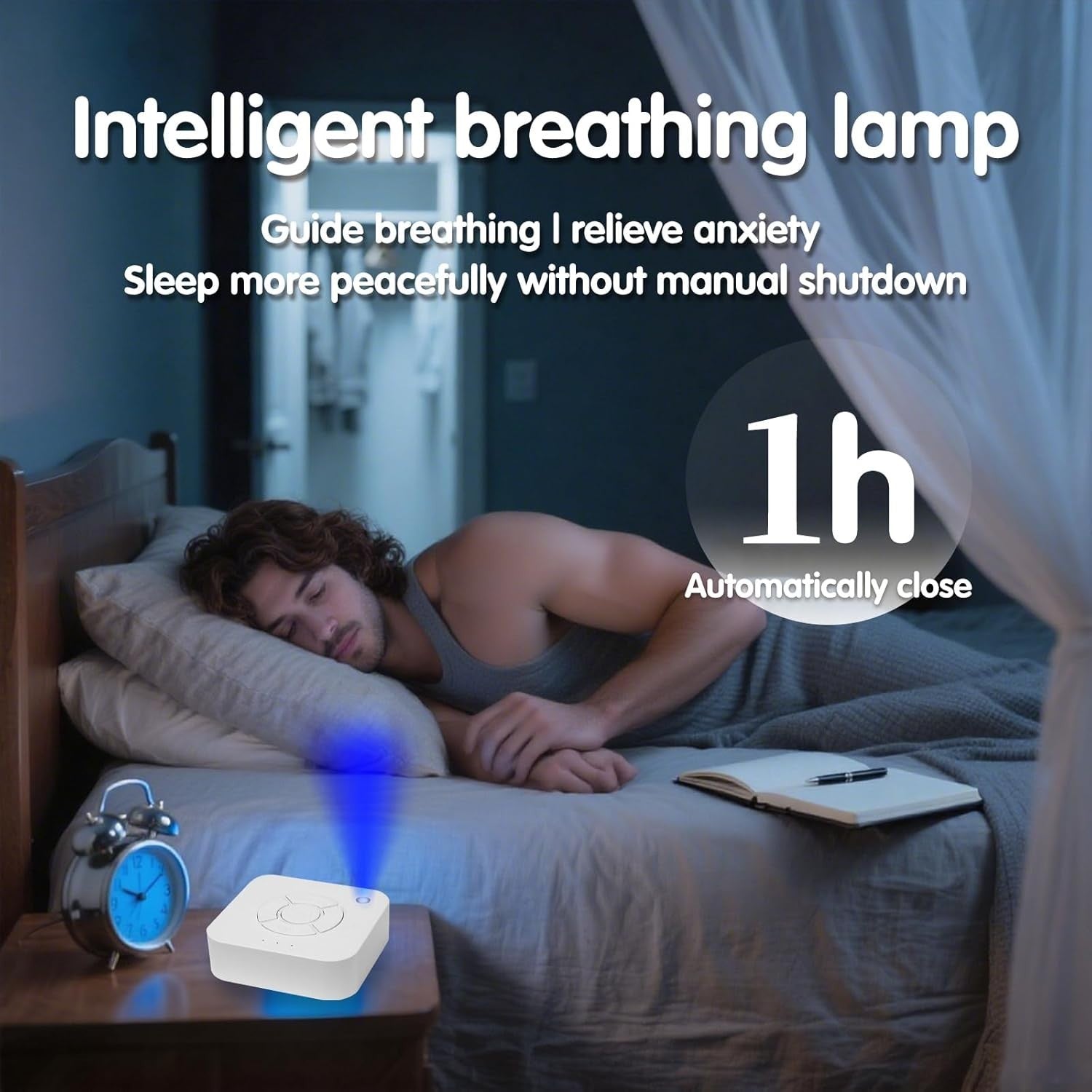 White Noise Sleep Machine for Adults & Babies – 9 Soothing Sounds, Timer