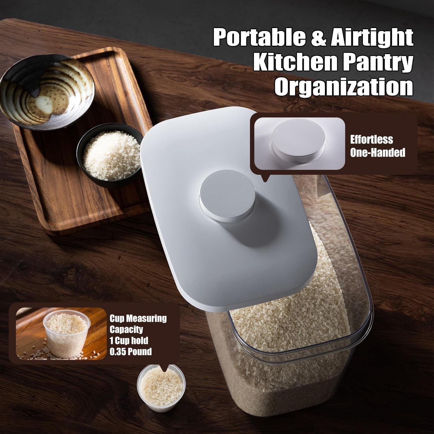 6L 10LBS Rice Dispenser Airtight BPA Free w Cup