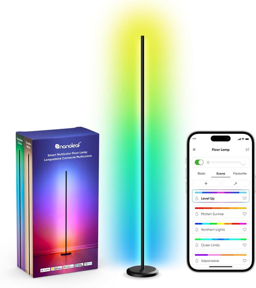 Smart RGBIC Floor Lamp Music Sync App Voice Control LED Corner Light