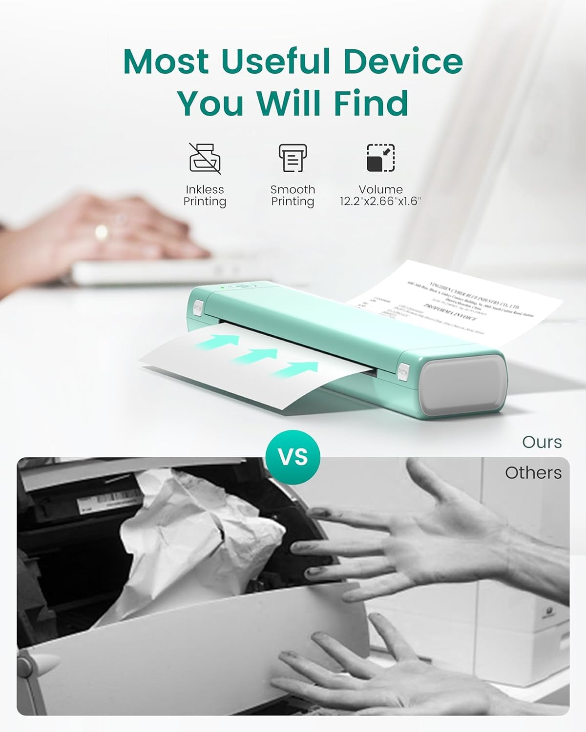 A4 Portable Thermal Printer Bluetooth Mobile Inkless Wireless