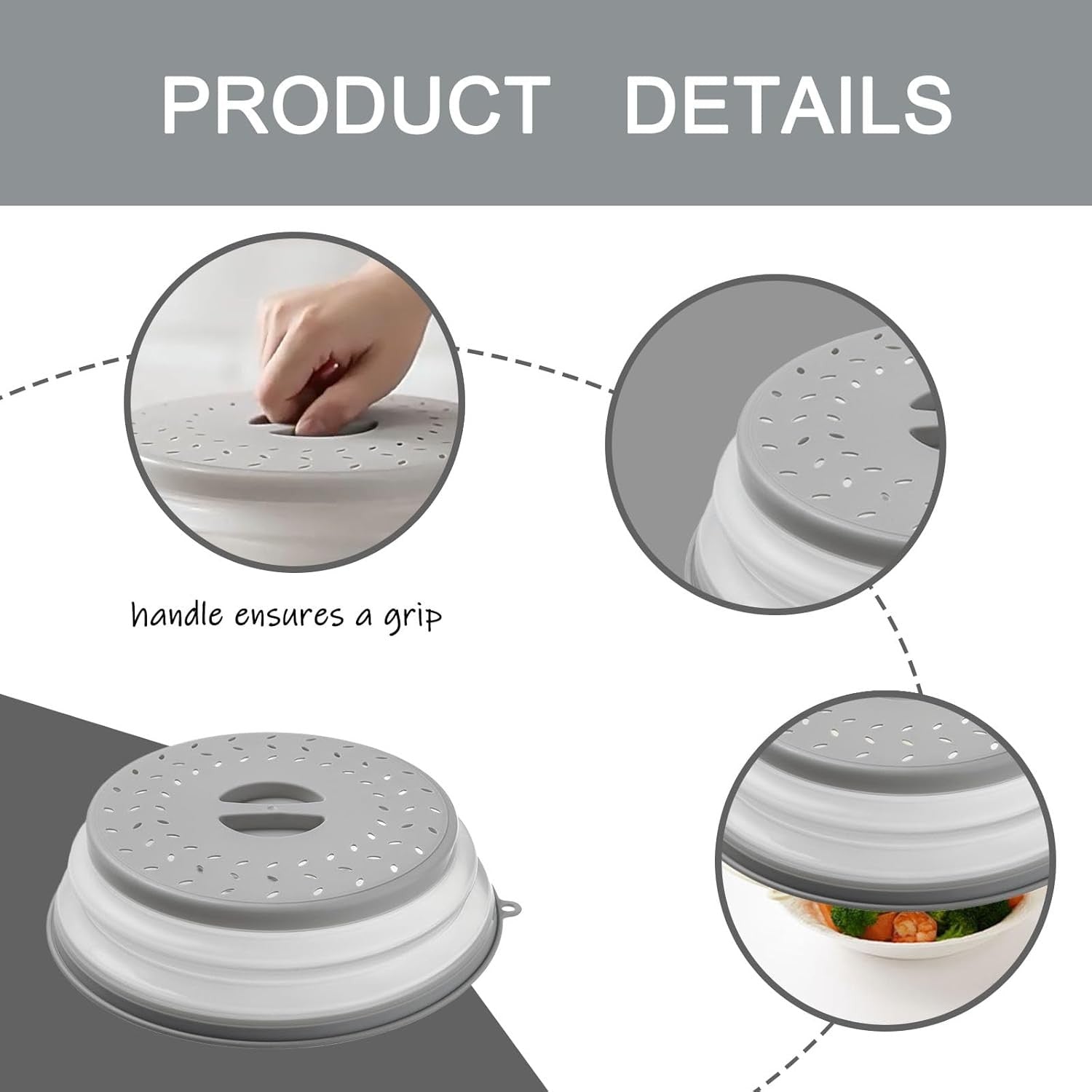 Microwave Splatter Guard Lid Cover Steam Vents Easy-Clean Food Protector