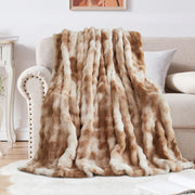 Luxury Thick Plush Fleece Throw Blanket Soft Warm Sofa Bed Coffee 100x160cm