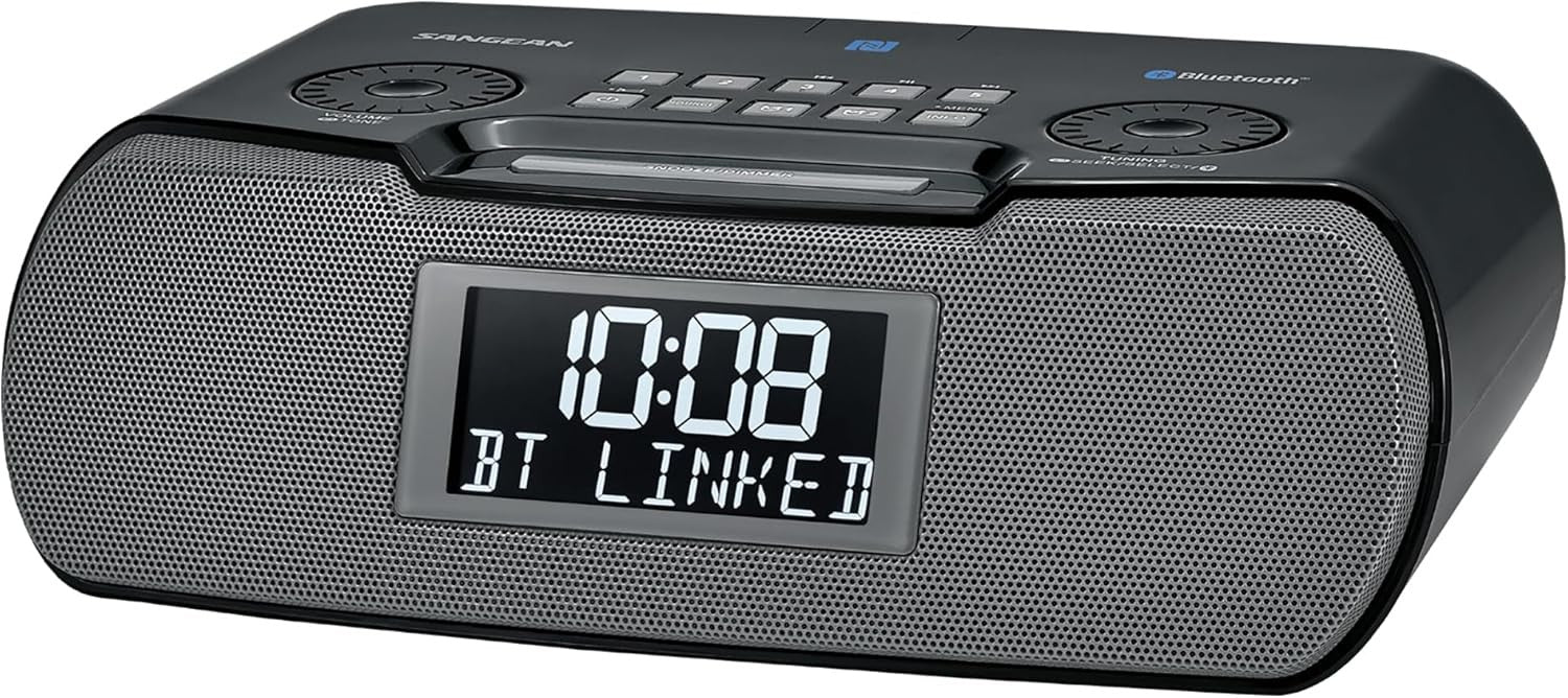 White Round Digital Alarm Clock Retro LED Display Snooze Bedside