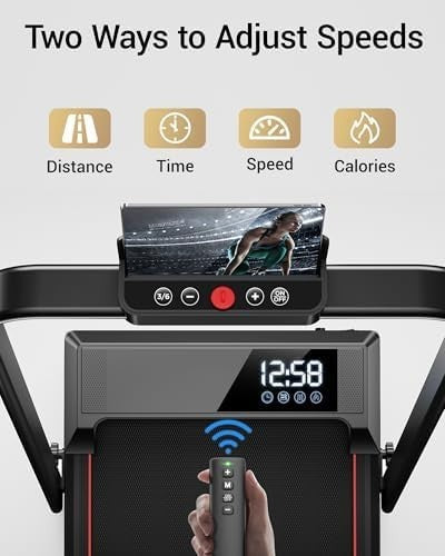 Folding Walking Pad 9% Incline 12km/h Quiet Treadmill LED Display Home Office