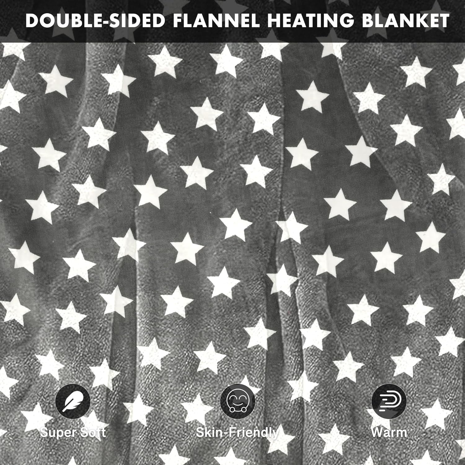 Electric Heated Throw Blanket Fleece 9 Heat Settings Auto Shut Off