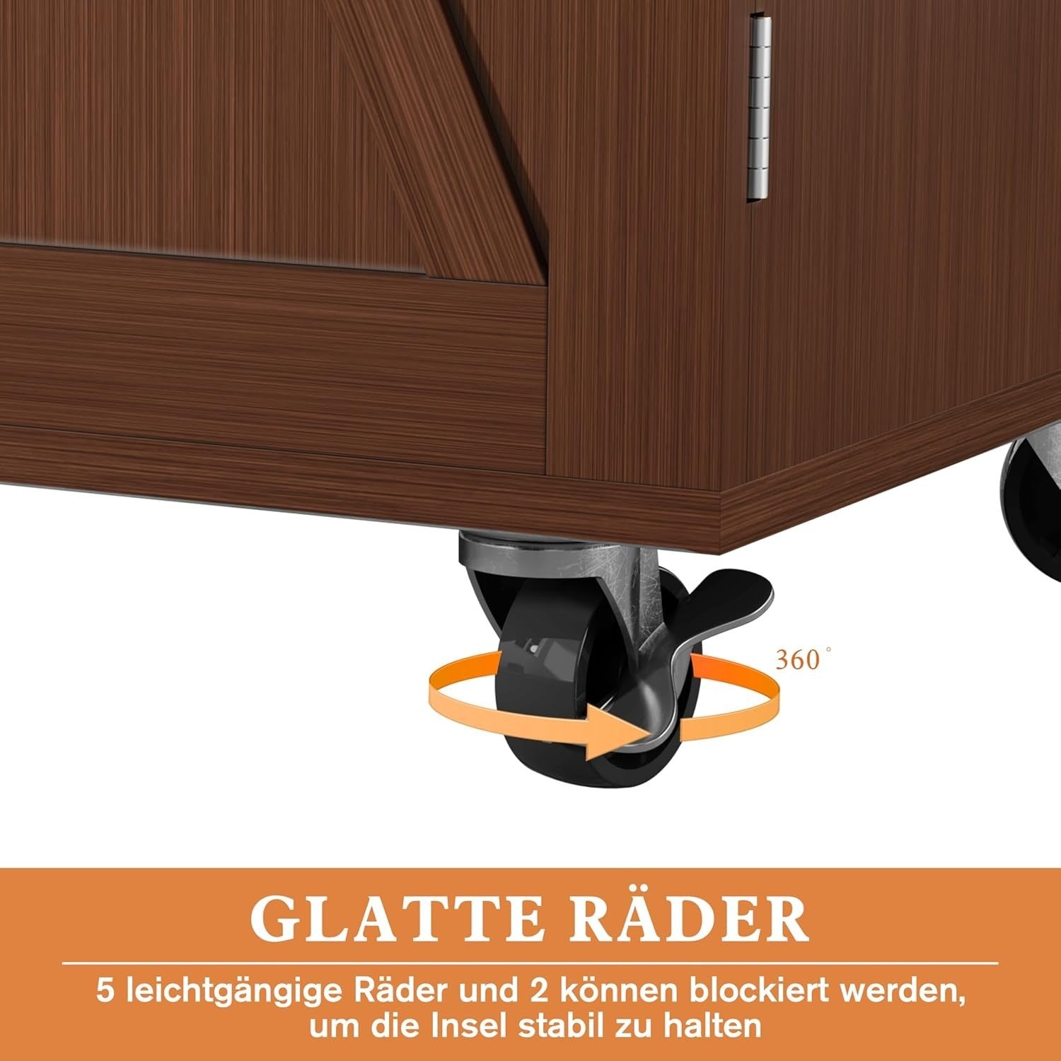 Rolling Kitchen Island Cart Drop Leaf Worktop Cabinet