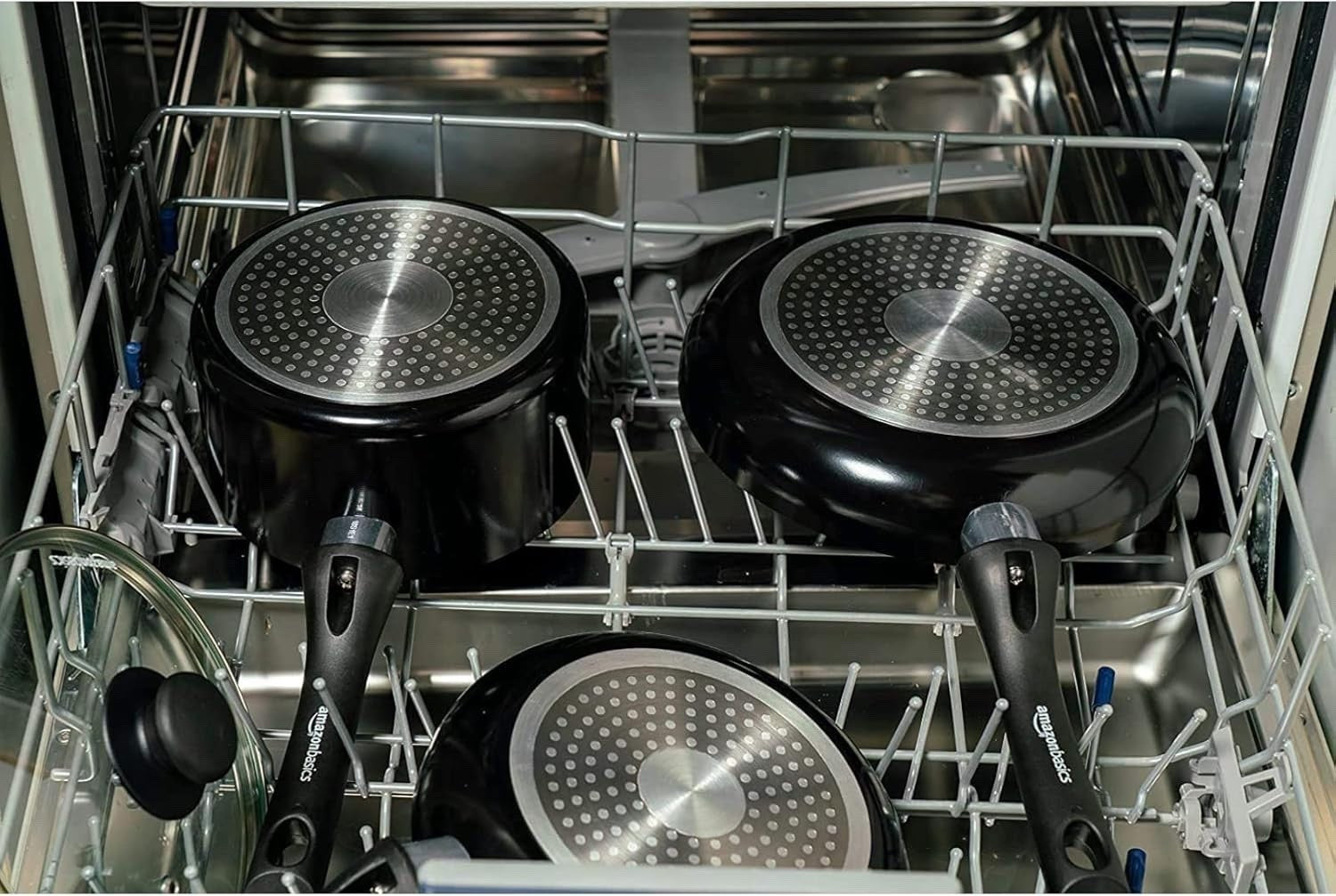 5pcs Non Stick Pan and Pot Set Cookware Set with Glass Lids Induction Safe