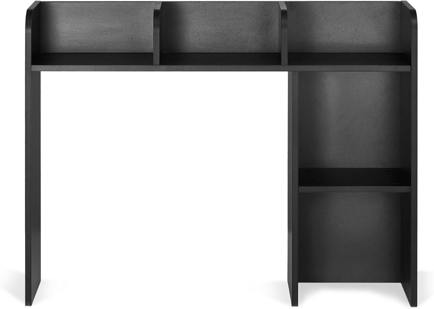 Black 2-Tier Desktop Bookshelf 94.5cm Desk Hutch Storage Organiser Heavy-Duty