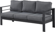 Modern 3-Seater Outdoor Sofa Set Aluminum Frame Weather Resistant Grey Patio