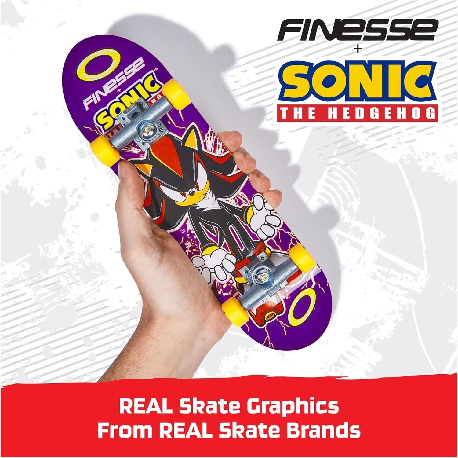 Sonic Handboard Mini Skate Toy Large Pro Style Fingerboard Tricks 27cm
