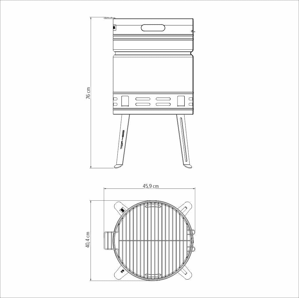 Portable Stainless Steel Barrel BBQ Grill Outdoor Charcoal Smoker Compact