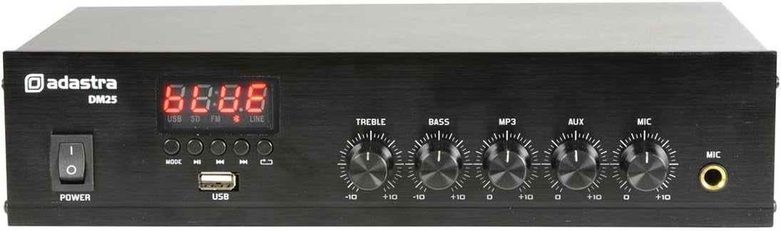 Digital 100V Mixer Amplifier 25W Bluetooth USB FM Small Sound System