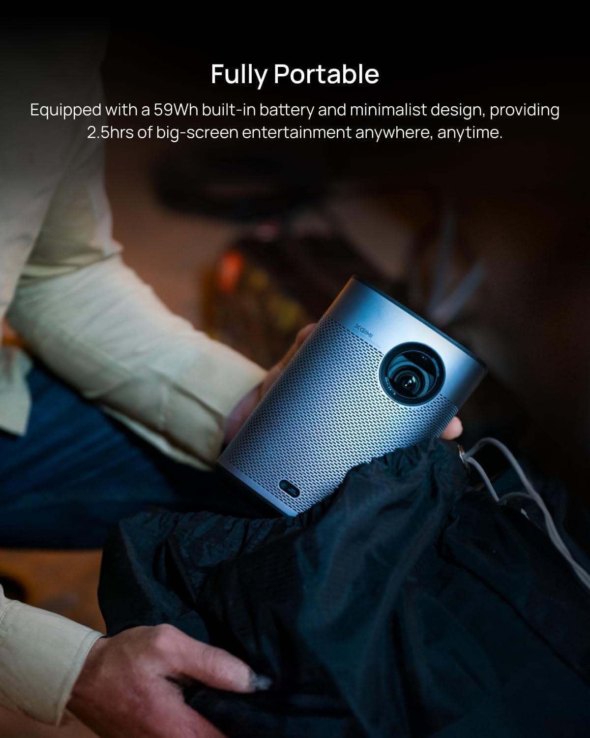 1080P Portable Smart Projector 4K Input Battery WiFi Bluetooth Auto Focus