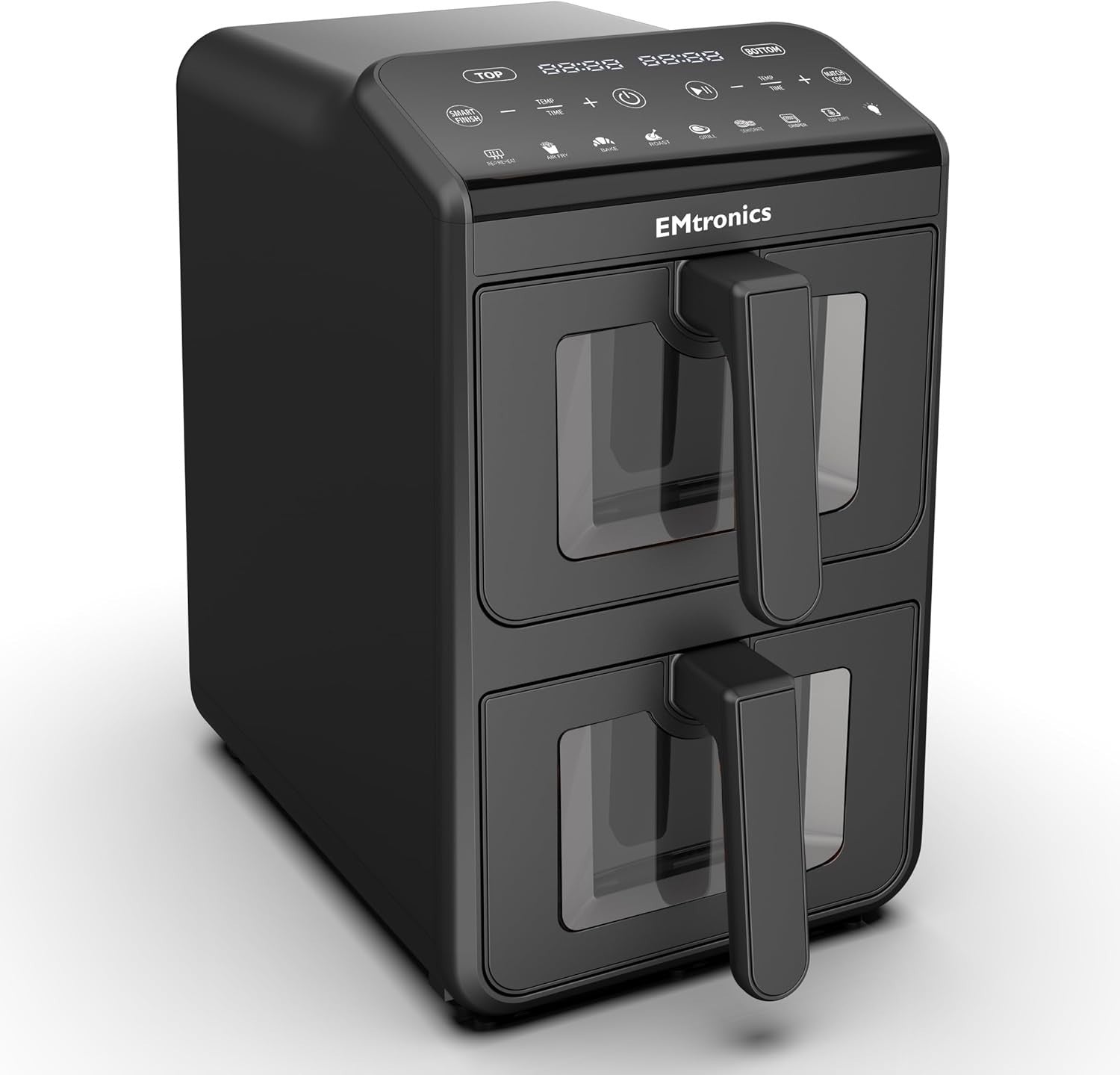 Dual Zone 10L Stack Air Fryer With Windows 2460W Touch Presets Black