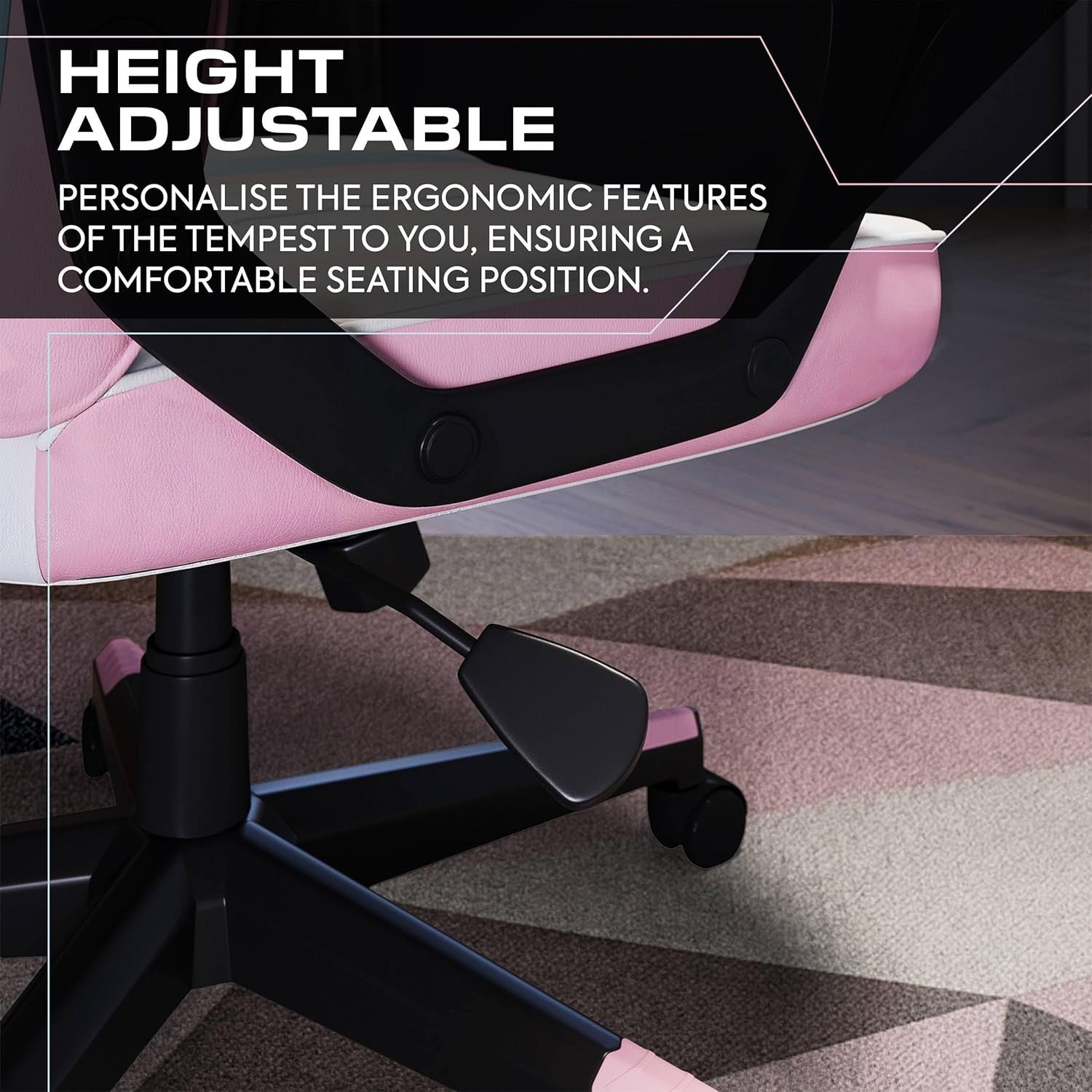 Ergonomic Gaming Chair High Back Wide Seat Pink