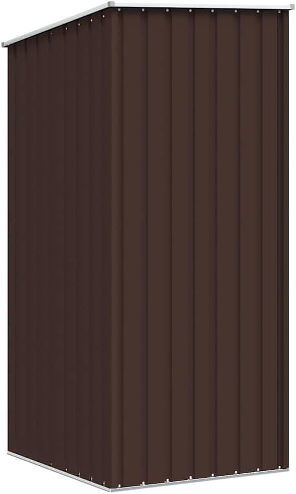 Metal Garden Shed Outdoor Storage with Sloped Roof & Weather Protection Brown