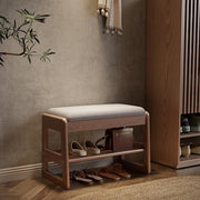 Small 2-Tier Shoe Bench with Flip-Top Storage Cushion Seat – Entryway