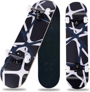31x8 Complete Maple Skateboard Double Kick Cruiser Beginner Teens Adult