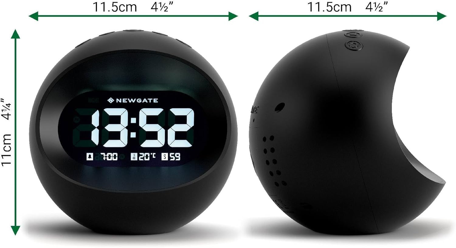 Retro Digital Alarm Clock LED Display Round Bedside Desk Clock Snooze