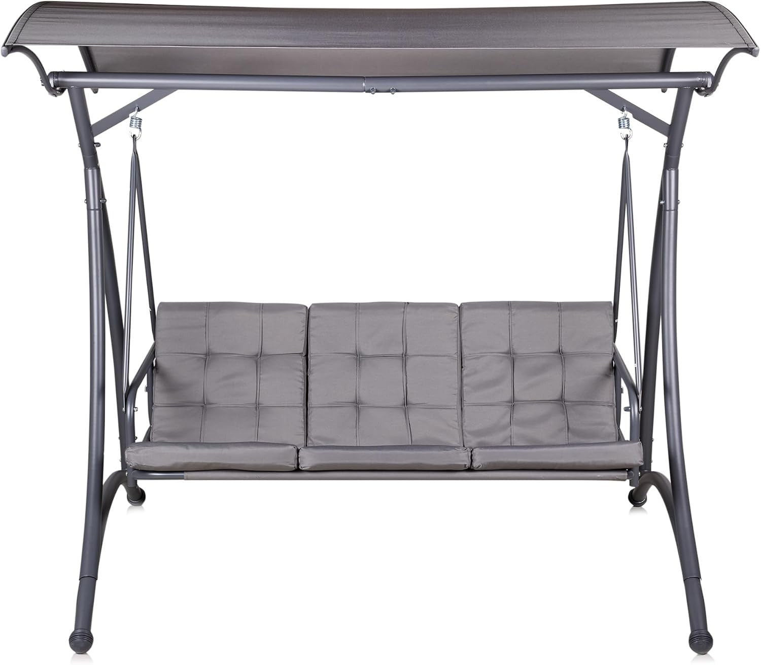 3 Seater Garden Swing Seat with Cushions Reclining Day Bed & Canopy Outdoor