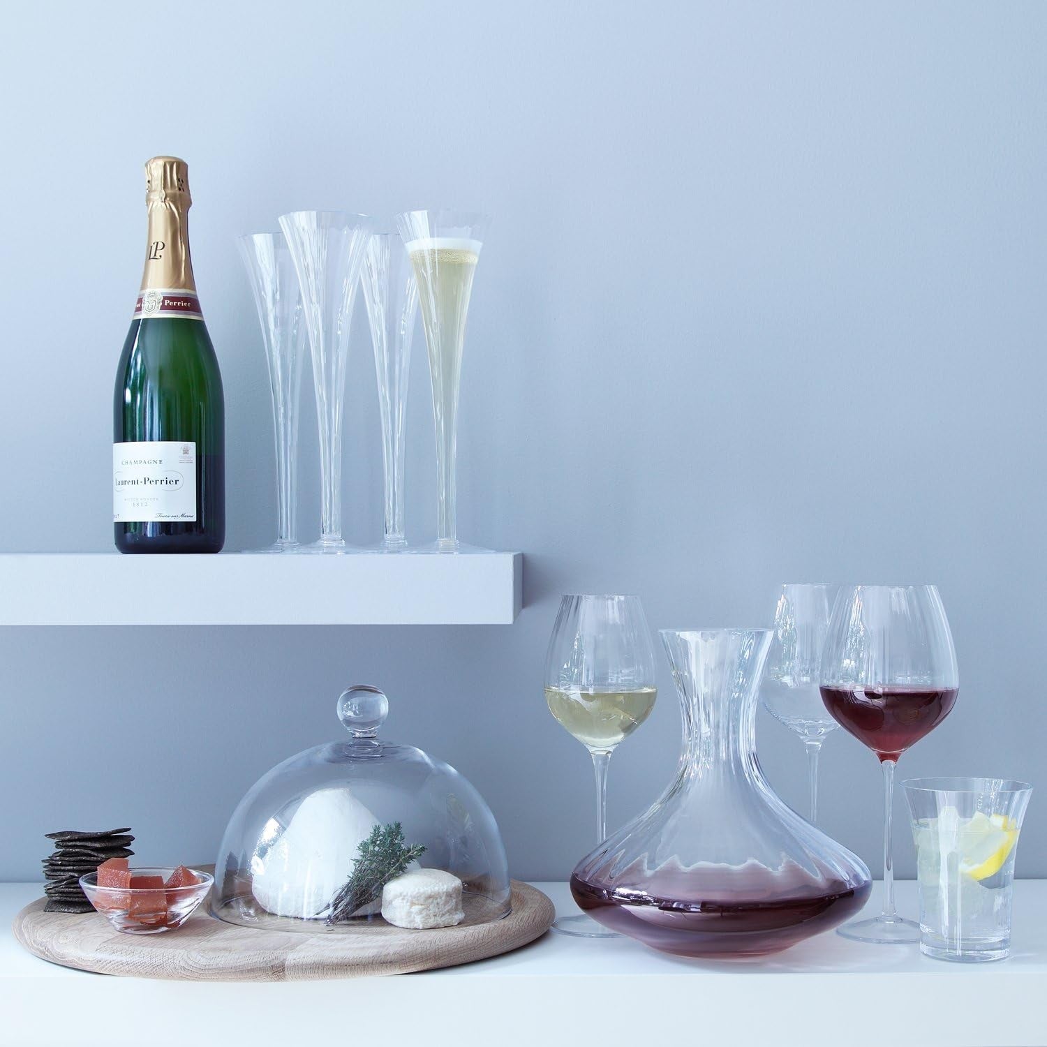 Handmade 1.8L Crystal Wine Carafe – Mouthblown Aerator Decanter Elegant Gift