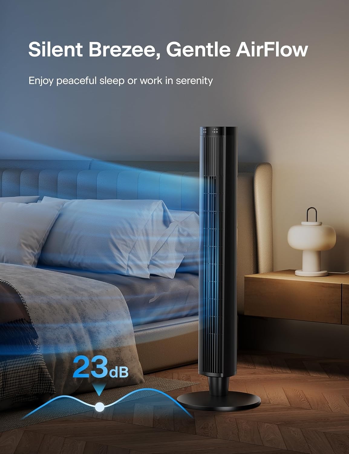 42 Inch Tower Fan with Remote Control 6-Speed Oscillating Cooling Fan Quiet