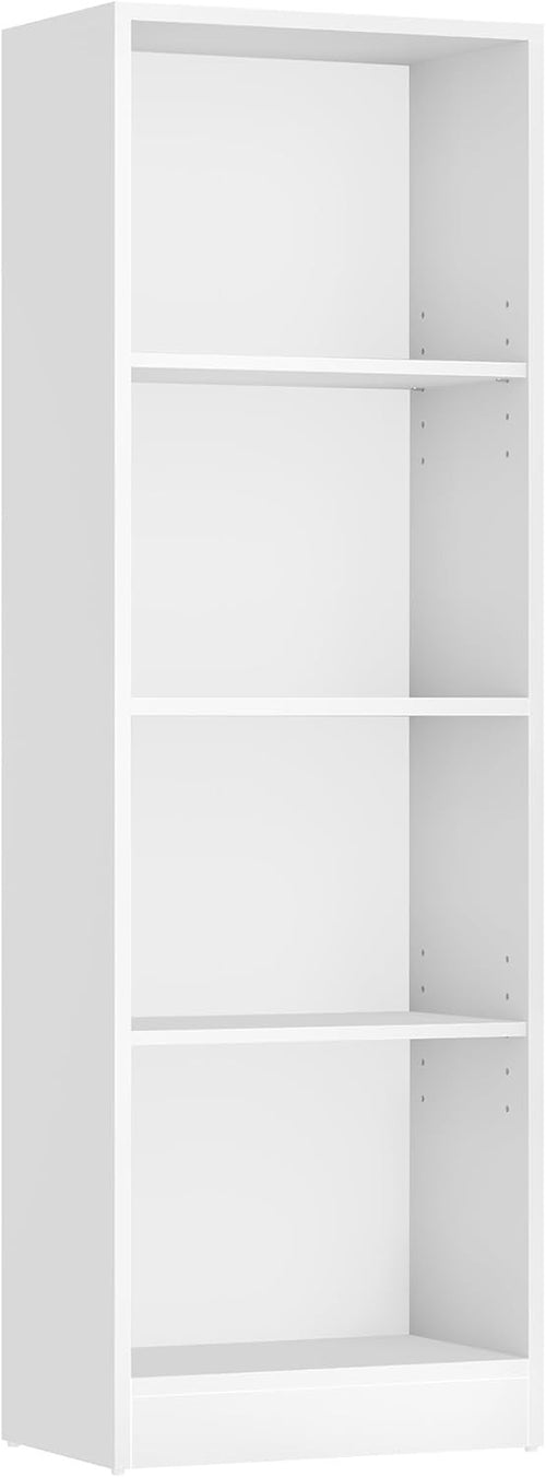 4Tier Wooden Bookcase Tall Storage Unit Home Display Office Bookshelf White
